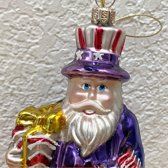 Vintage Summit Uncle Sam Hand Blown Mercury Glass Christmas Ornament - Picture 3 of 12